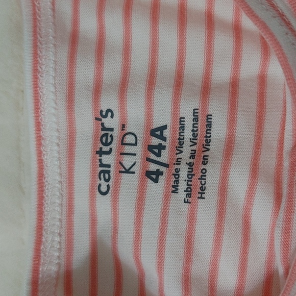 Carter's 2 pieces pink stripe and green flower dresses size 4A - Picture 4 of 9